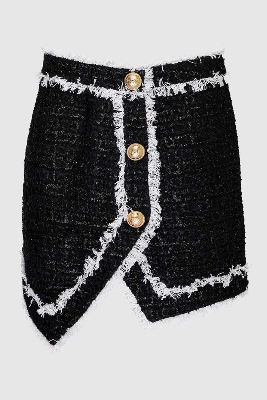 Balmain спідниця з бавовни та поліаміду чорна жіноча 168949 - фото 1
