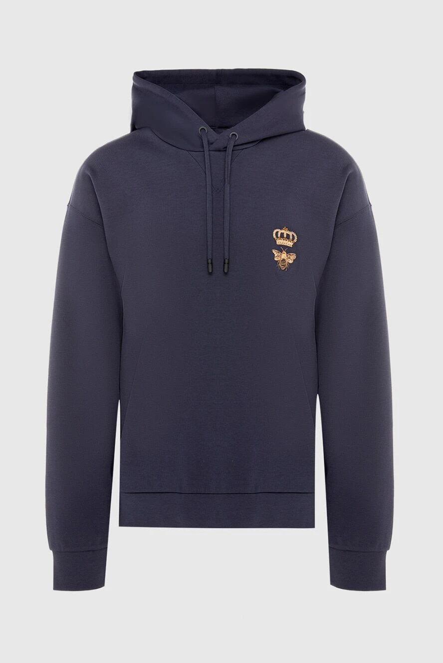 Dolce & Gabbana худі чоловіче з бавовни та поліестеру синій 169617 - фото 1