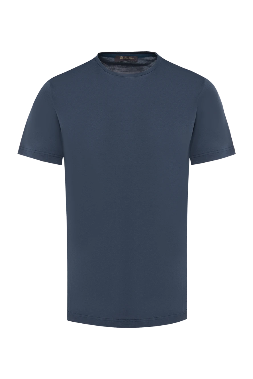 Loro Piana футболка из шелка и хлопка синяя мужская 169692 - фото 1