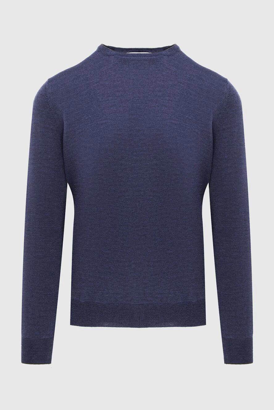 Gran Sasso blue wool sweater with contrast elbow patches for men 171279 - photo 1