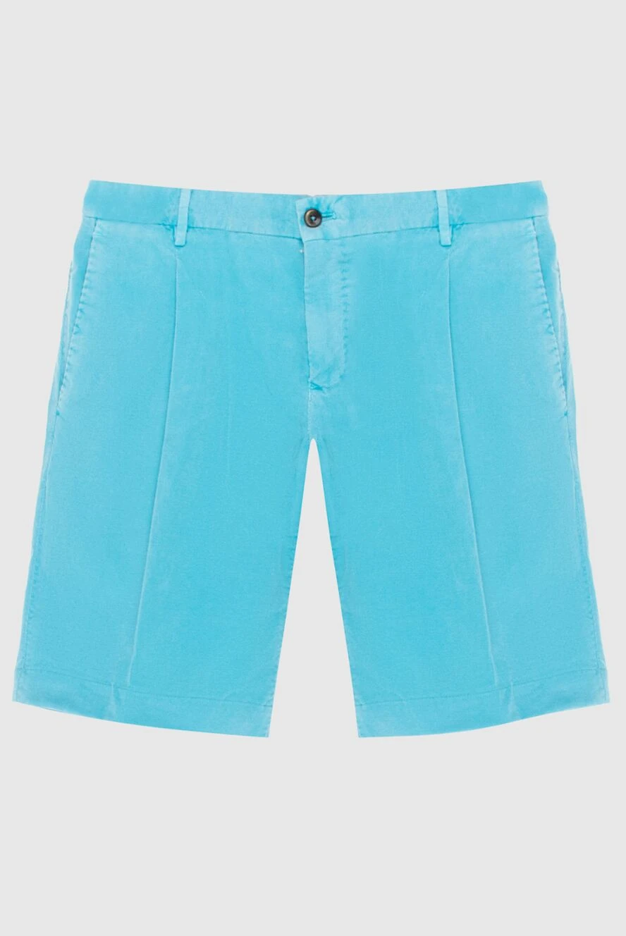 PT01 (Pantaloni Torino) шорты из хлопка и эластана голубые мужские 172809 - фото 1