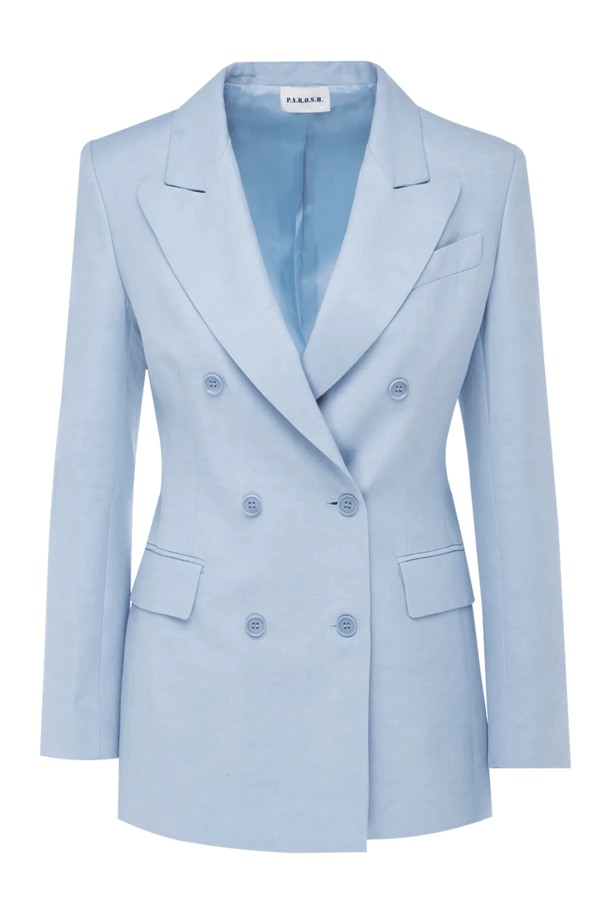 P.A.R.O.S.H. viscose and lyocell jacket for women blue 176383 - photo 1
