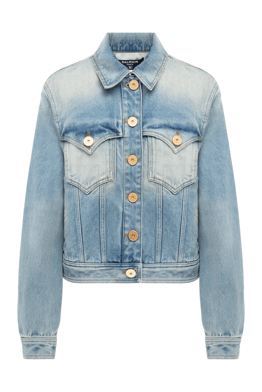 Balmain жіноча джинсова куртка синього кольору з бавовни 176485 - фото 1