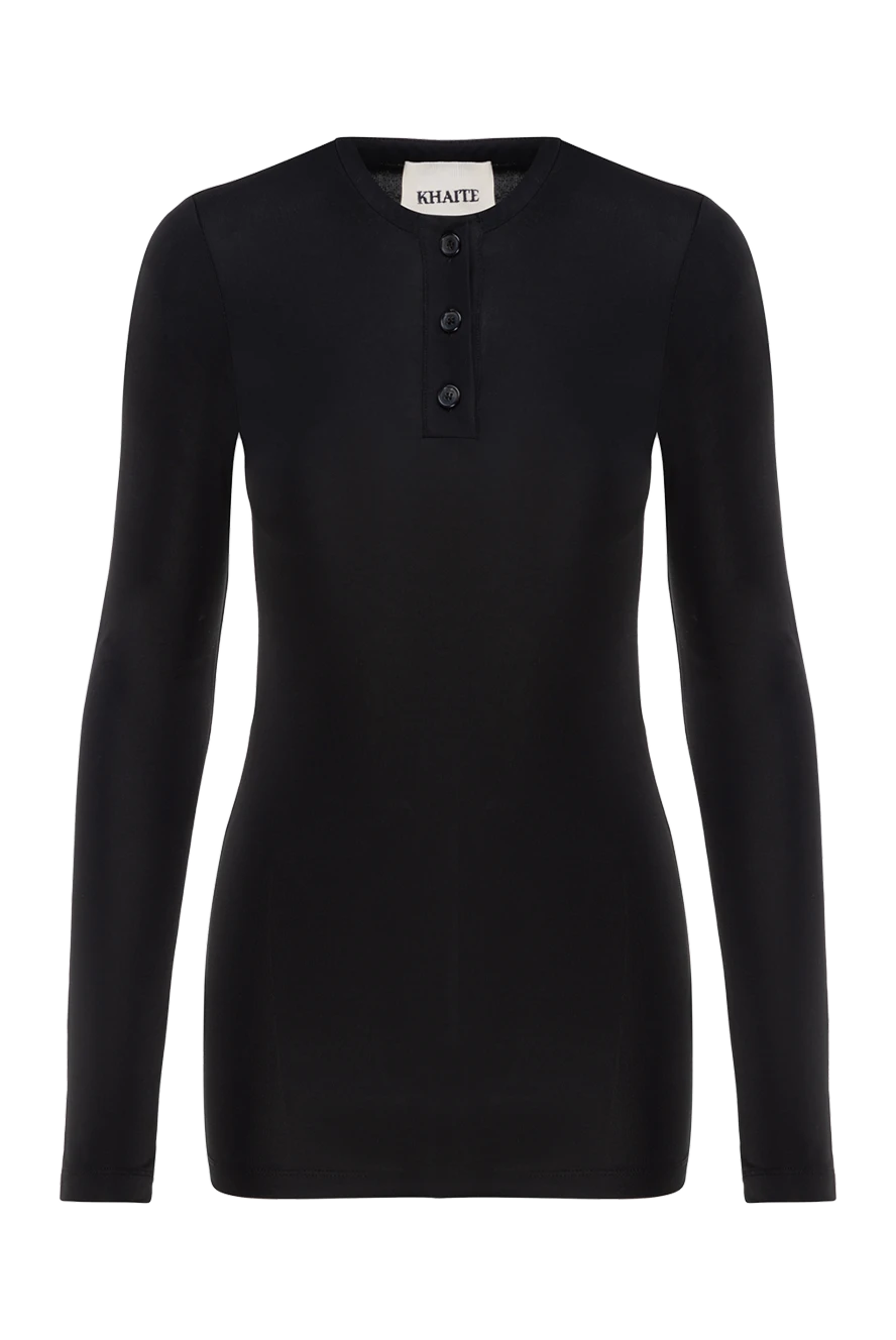 Khaite polo with long sleeves made of viscose black 176773 - photo 1