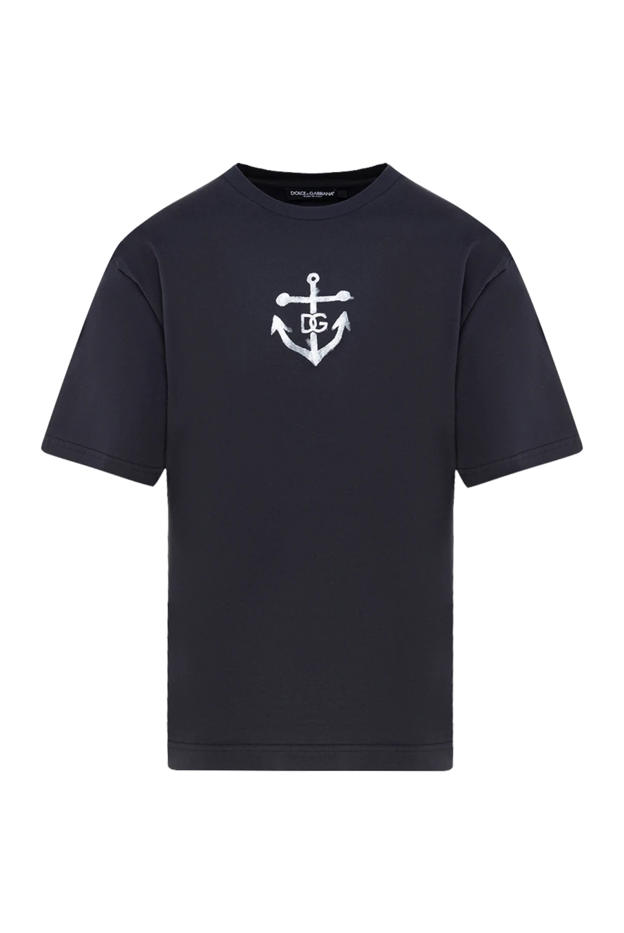 Dolce & Gabbana men's black cotton t-shirt with print 177100 - photo 1