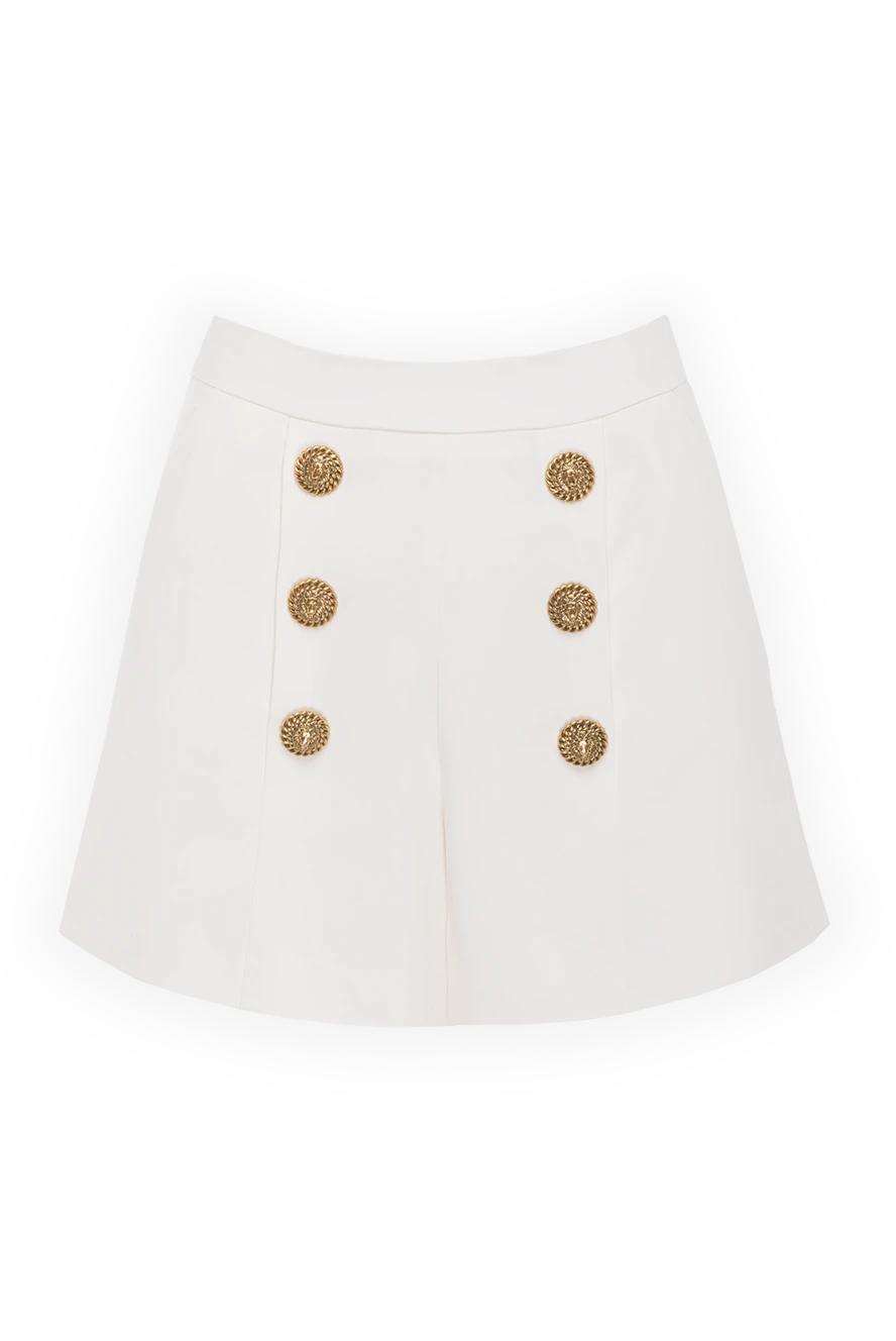 Balmain viscose and elastane shorts for women white 177566 - photo 1