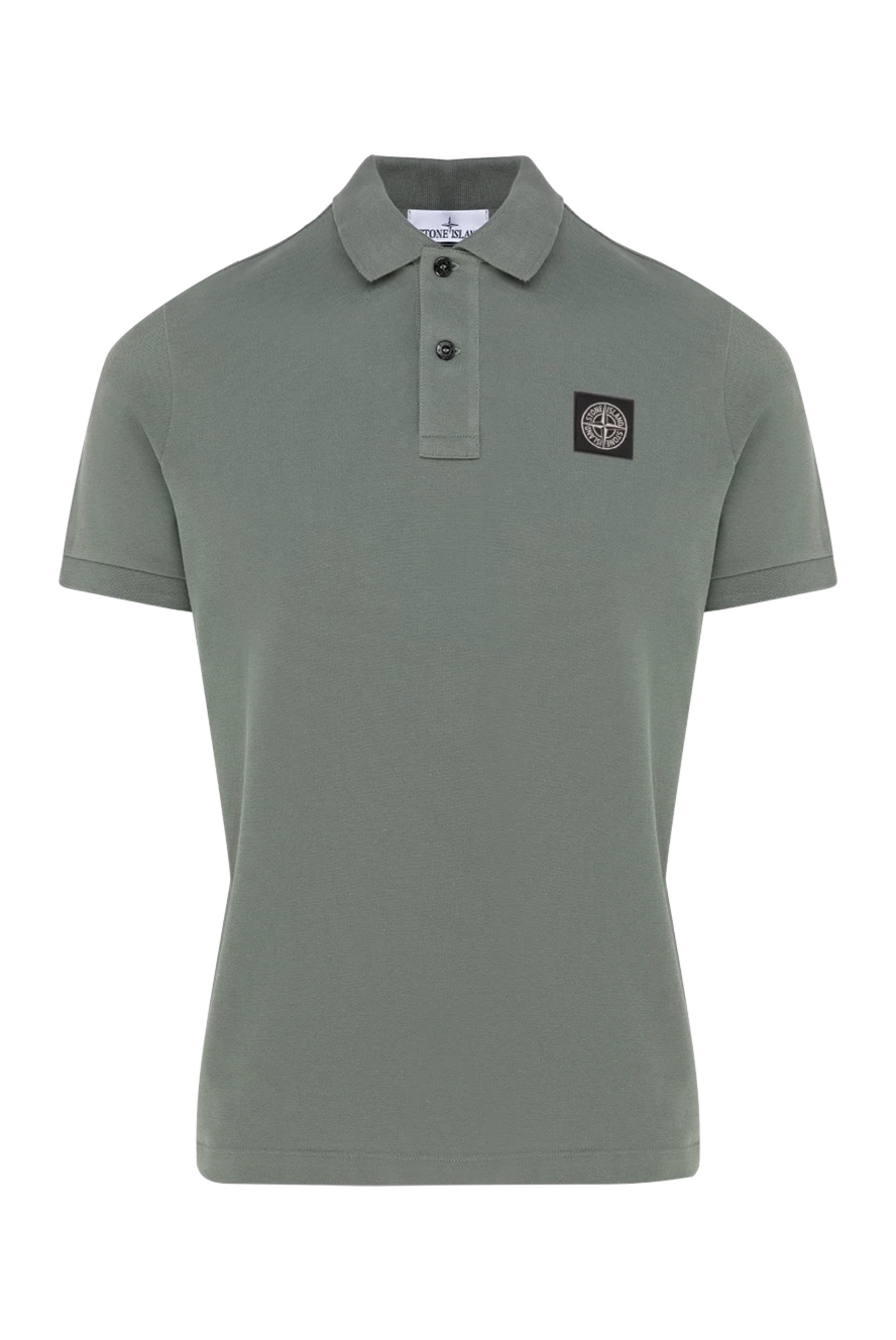 Stone Island поло из хлопка мужское зеленое 177610 - фото 1