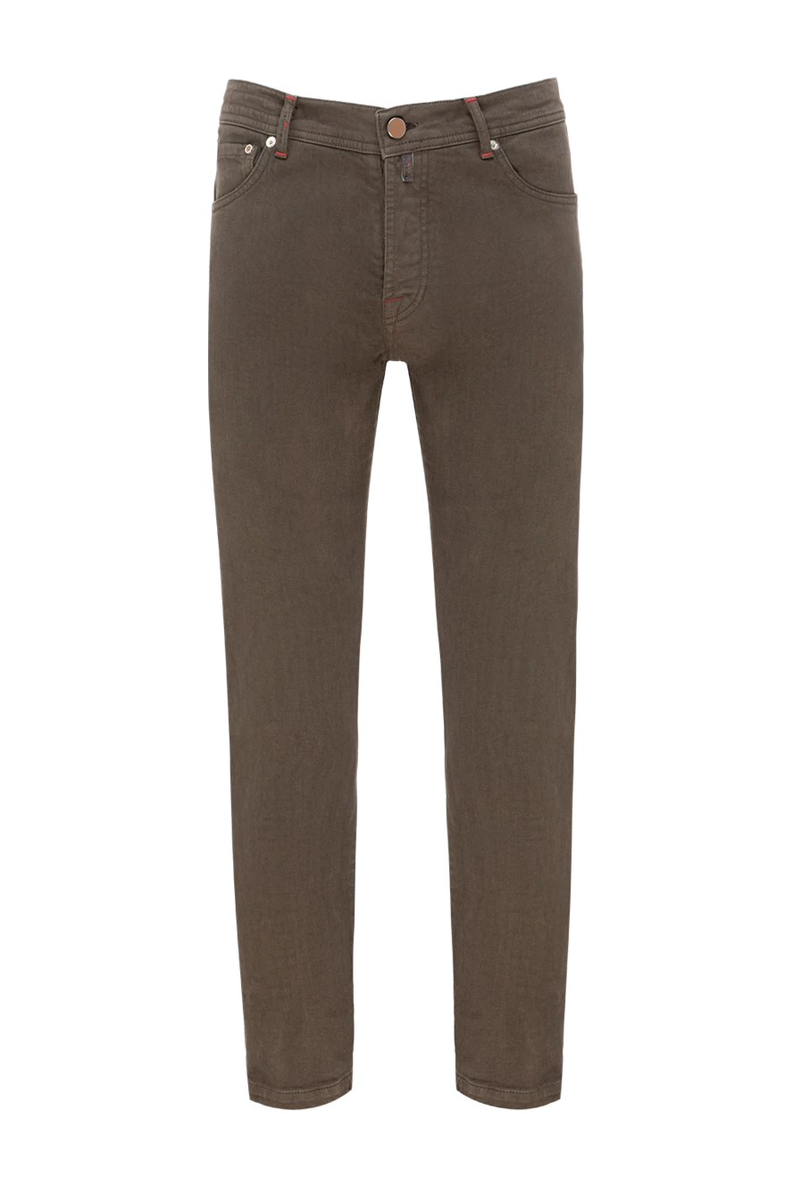 Kiton джинсы из хлопка и эластана коричневые мужские коричневые 177728 - фото 1