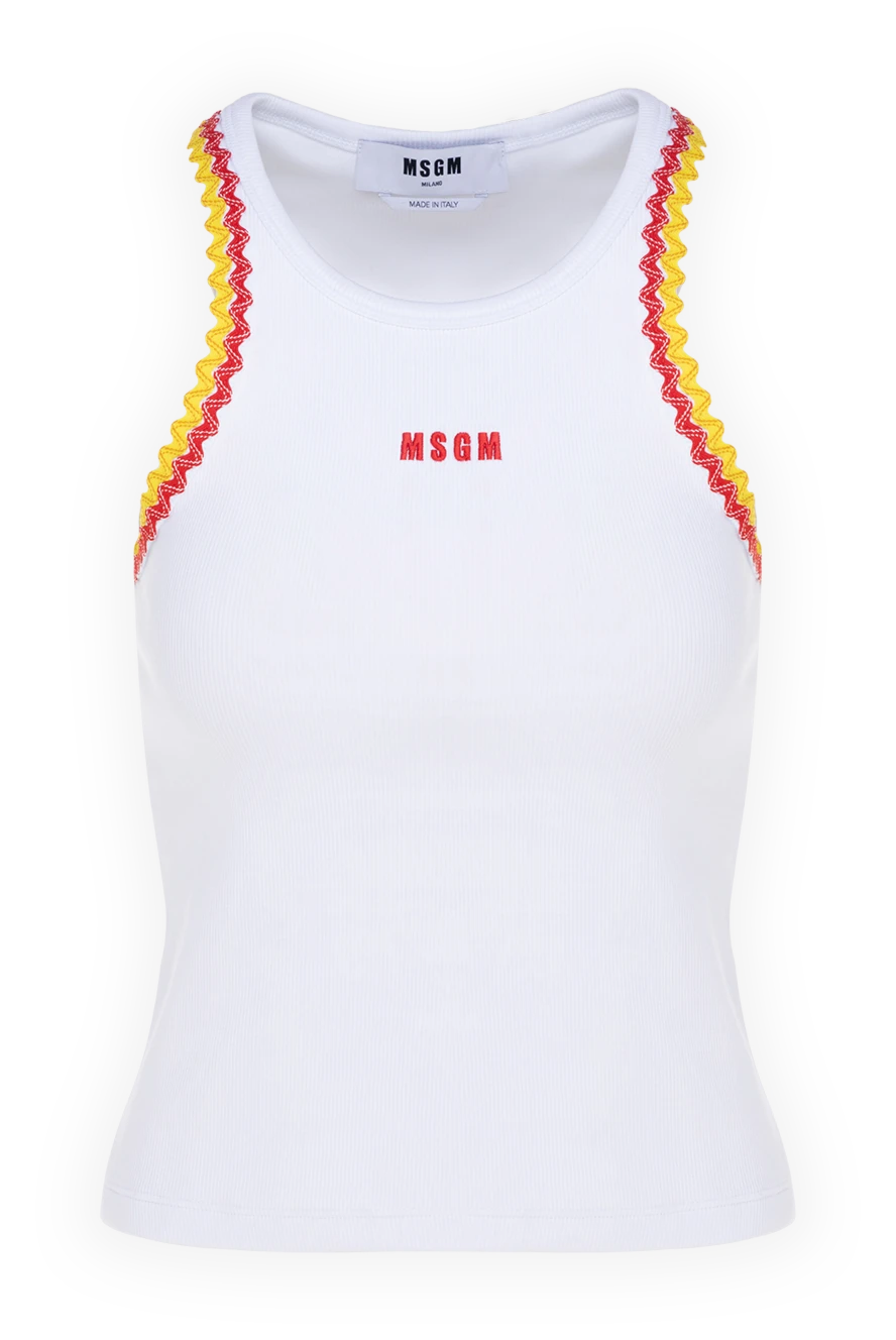 MSGM women's top made of cotton and elastane white 177863 - photo 1