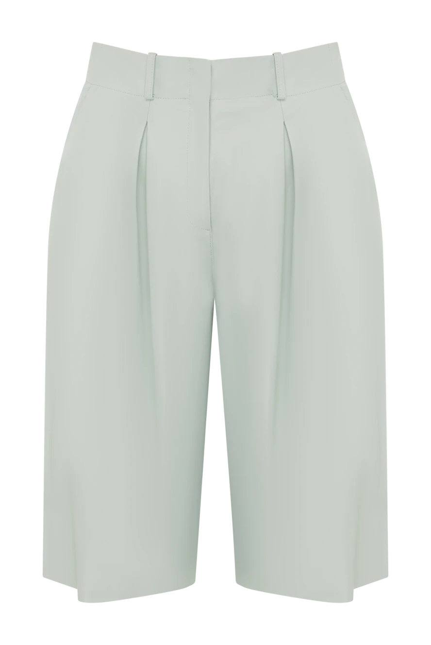 DROMe women's green shorts made of genuine leather 178122 - photo 1
