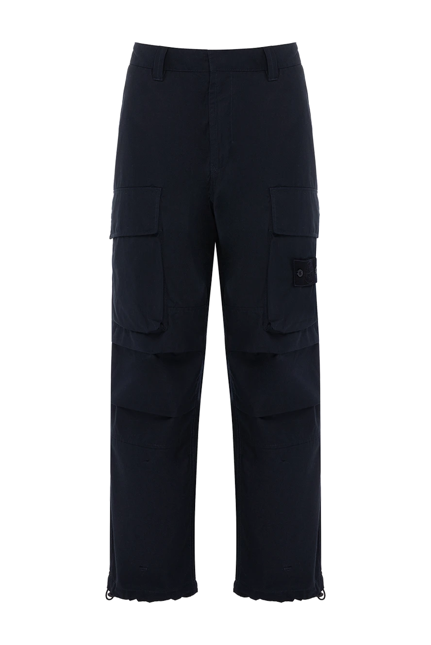 Stone Island мужские синие хлопковые брюки с логотипом 178497 - фото 1