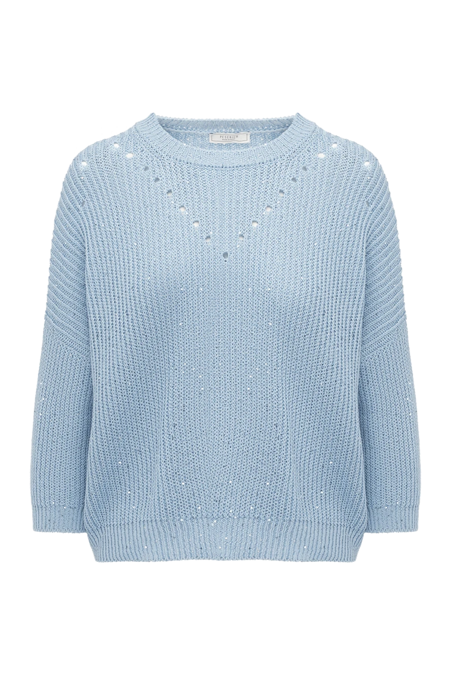 Peserico cotton and polyester jumper for women blue 178538 - photo 1