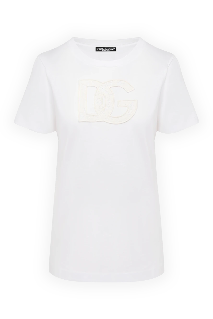 Dolce & Gabbana футболка з бавовни біла жіноча 178585 - фото 1