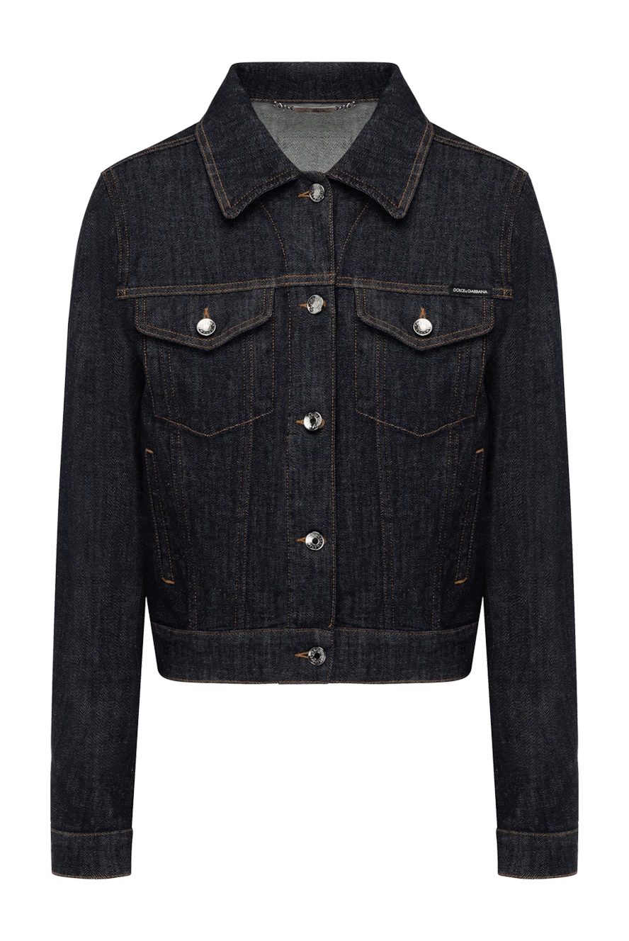 Dolce & Gabbana джинсовая куртка из хлопка и эластана синяя женская 178591 - фото 1