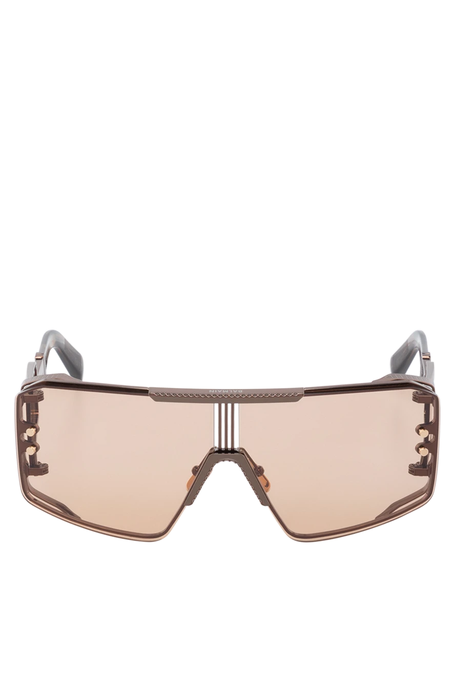 Balmain men's brown metal and plastic sunglasses 178639 - photo 1