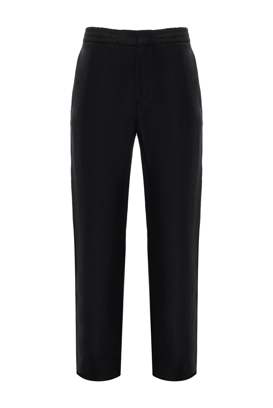 Loro Piana штани чоловічі сині з льону та шовку 178720 - фото 1