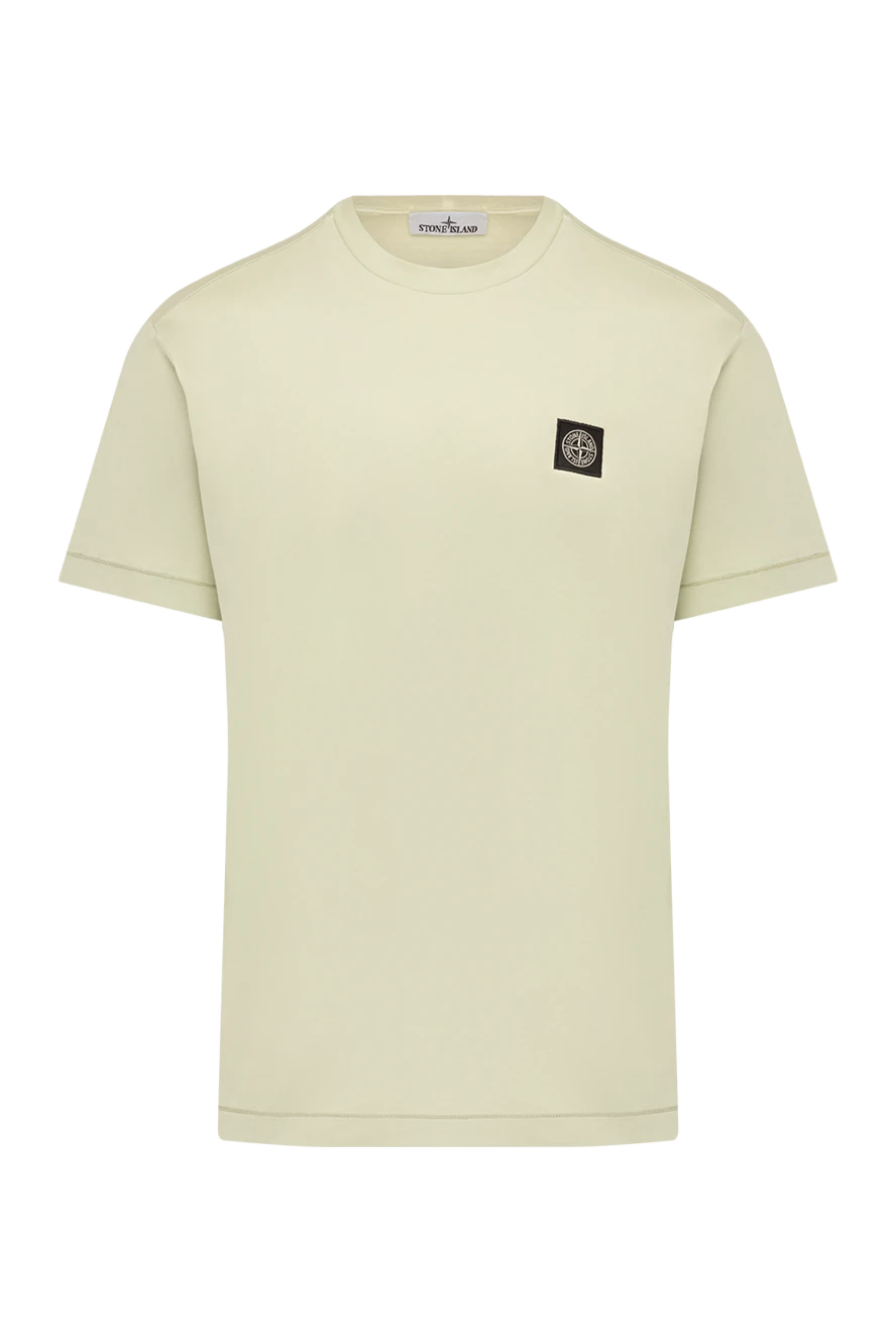 Stone Island чоловіча зелена бавовняна футболка з логотипом 178849 - фото 1