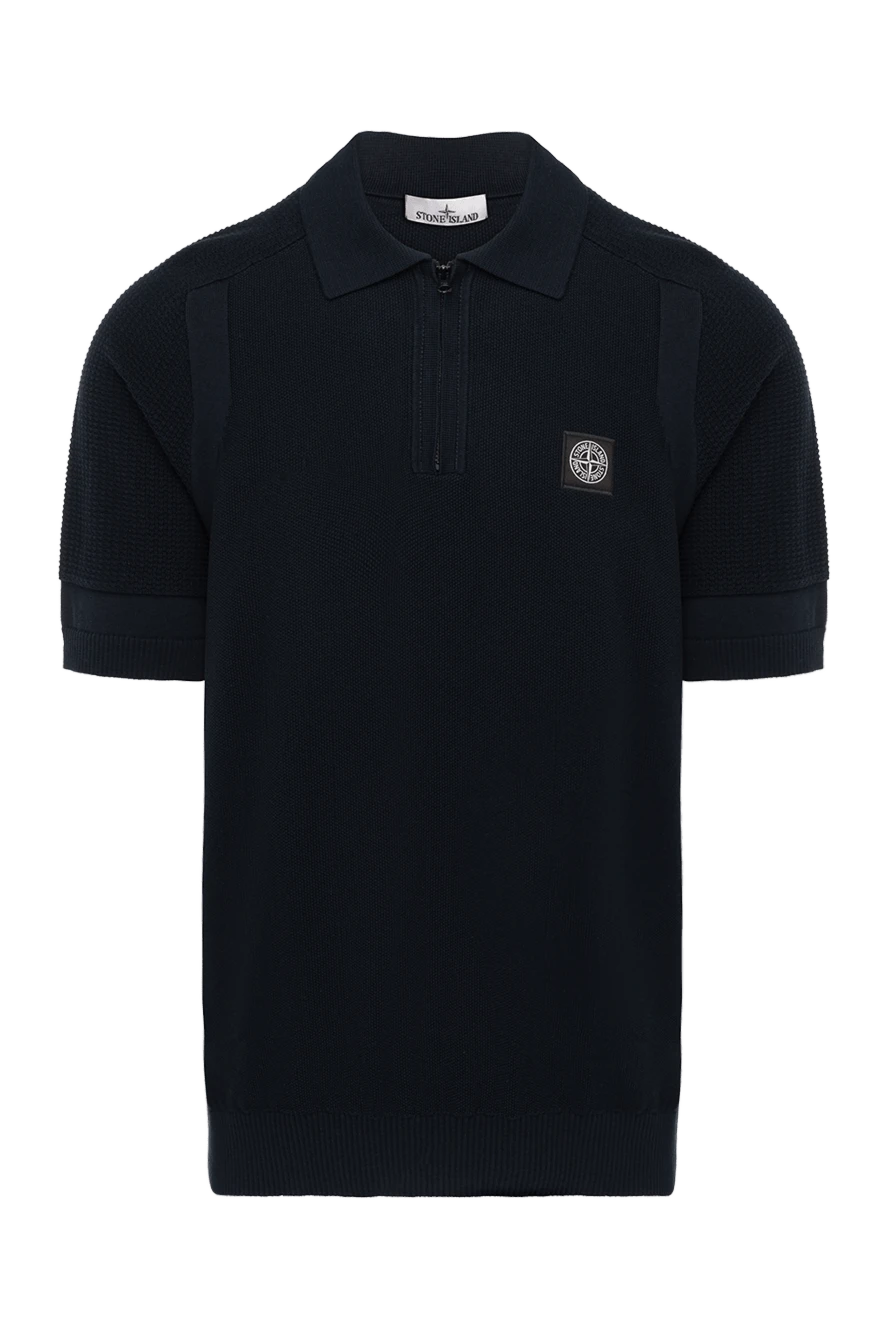 Stone Island мужское синее хлопковое поло с логотипом 178854 - фото 1
