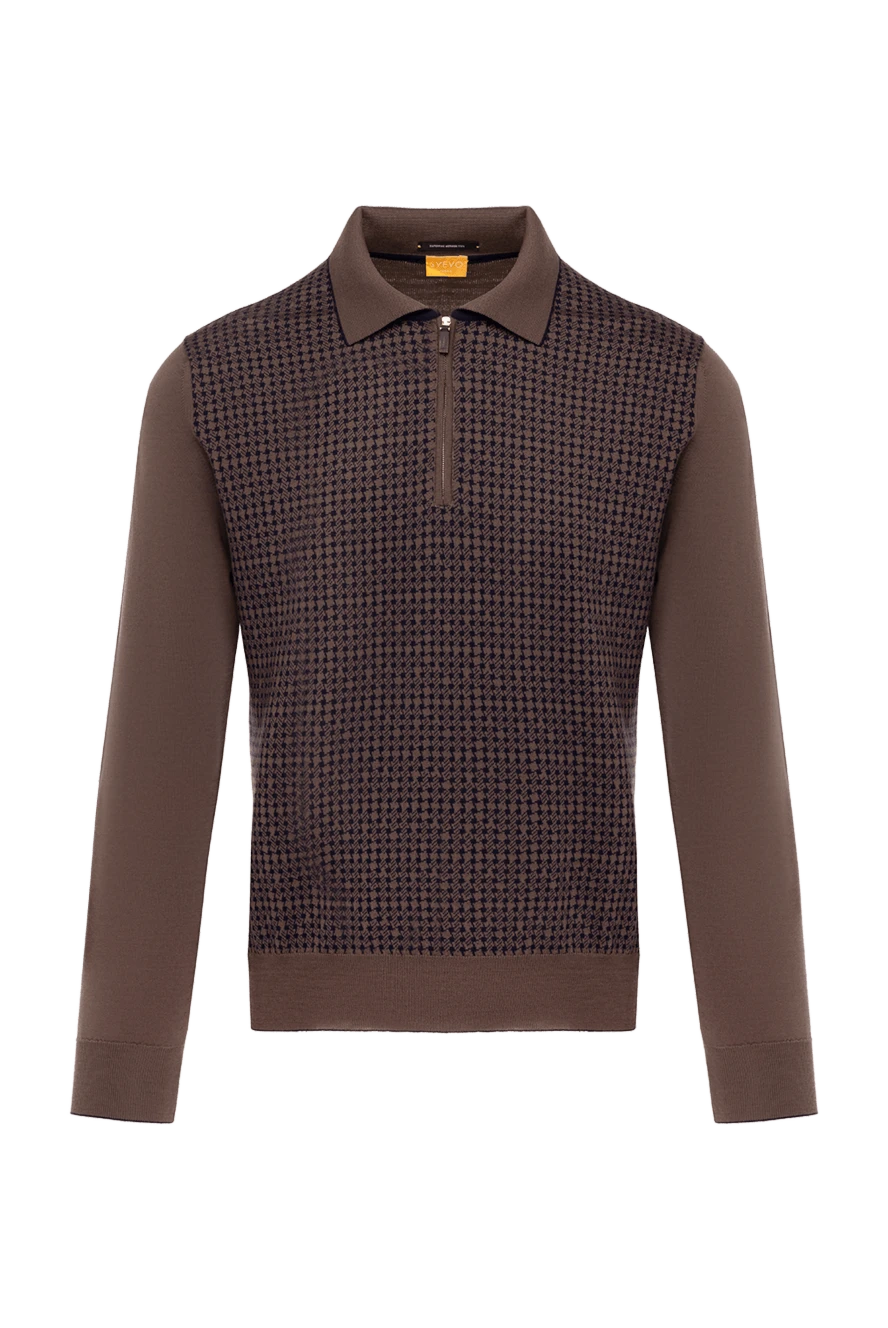 Svevo polo with long sleeves in brown wool 178889 - photo 1