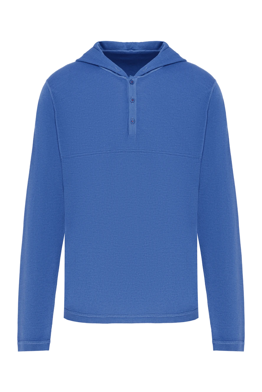 Kiton блакитна кофта з кашеміру та шовку з капюшоном 178939 - фото 1