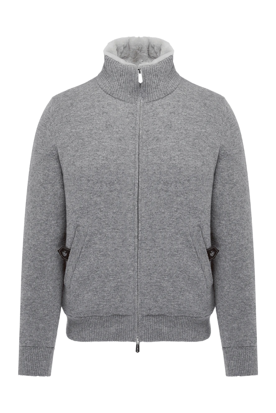 Svevo men's gray cashmere jacket with fur 178964 - photo 1