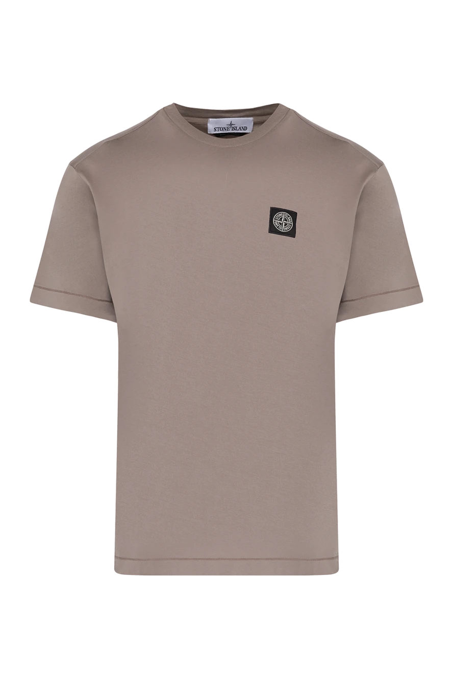 Stone Island футболка бежевая мужская из хлопка 179032 - фото 1