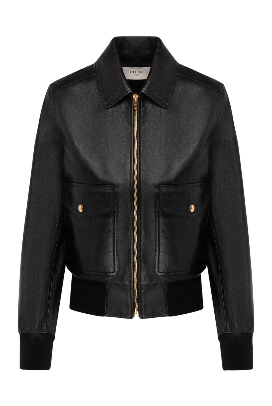 Celine black women's jacket made of genuine leather 179184 - photo 1