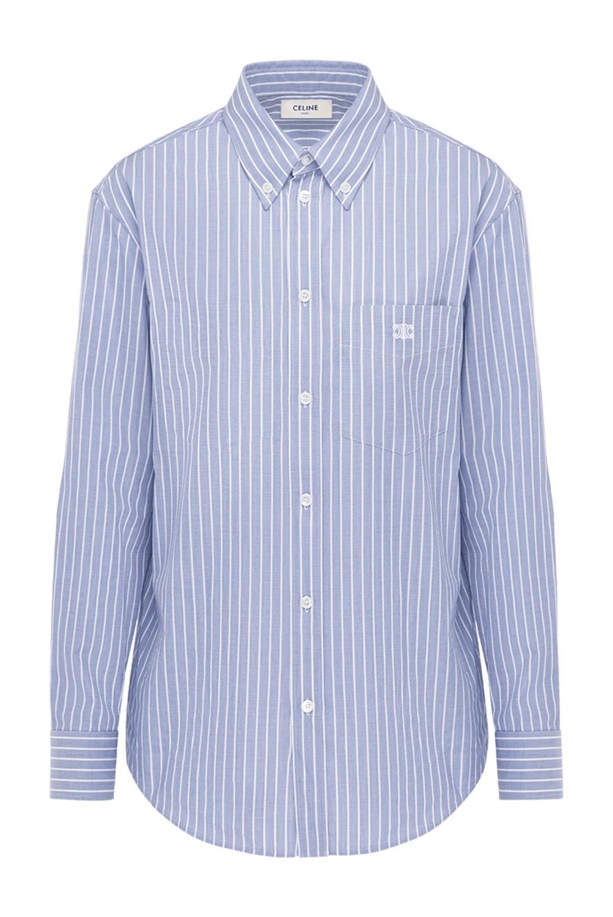Celine women's blue cotton shirt 179188 - photo 1