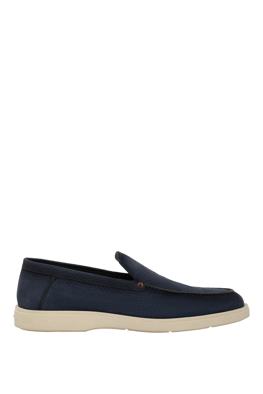 Santoni blue men's nubuck loafers 179342 - photo 1