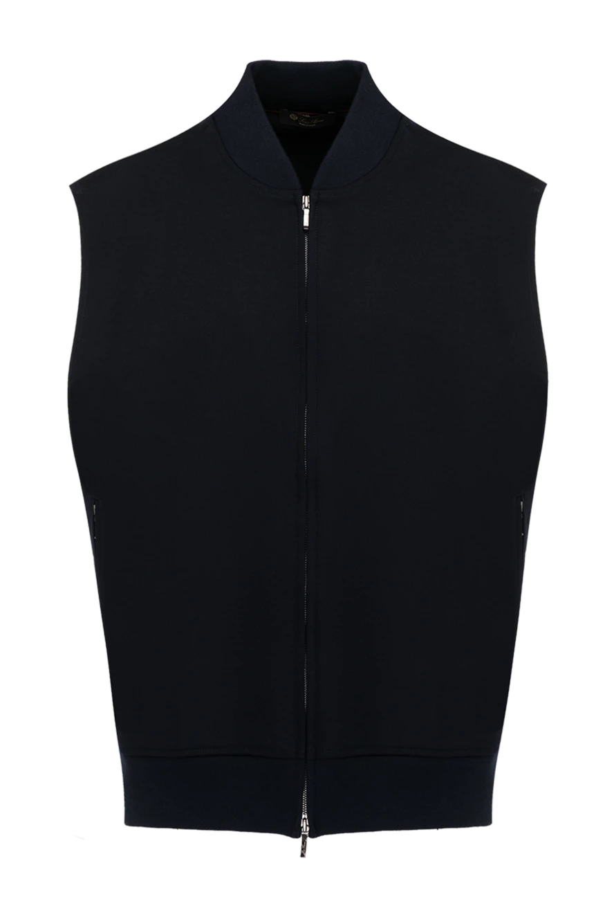 Loro Piana жилет чоловічий синій з вовни та еластану 179676 - фото 1