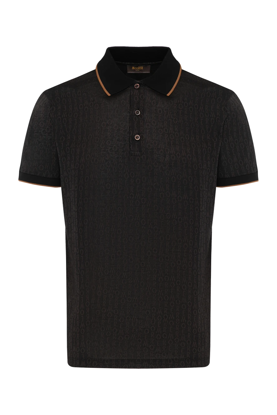 Moorer polo with short sleeves men's brown cotton 180274 - photo 1