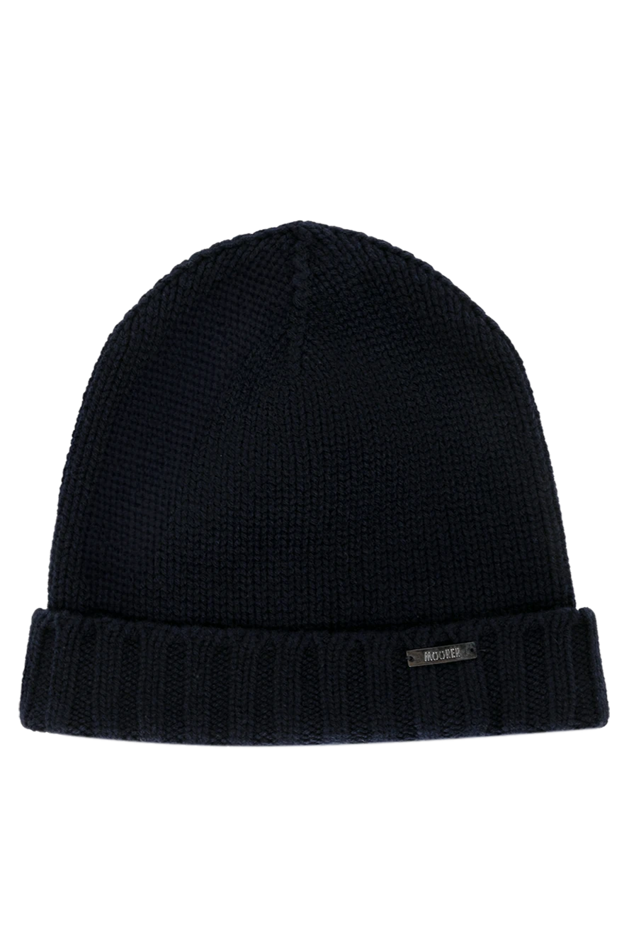 Moorer women's blue cashmere hat with logo 180299 - photo 1