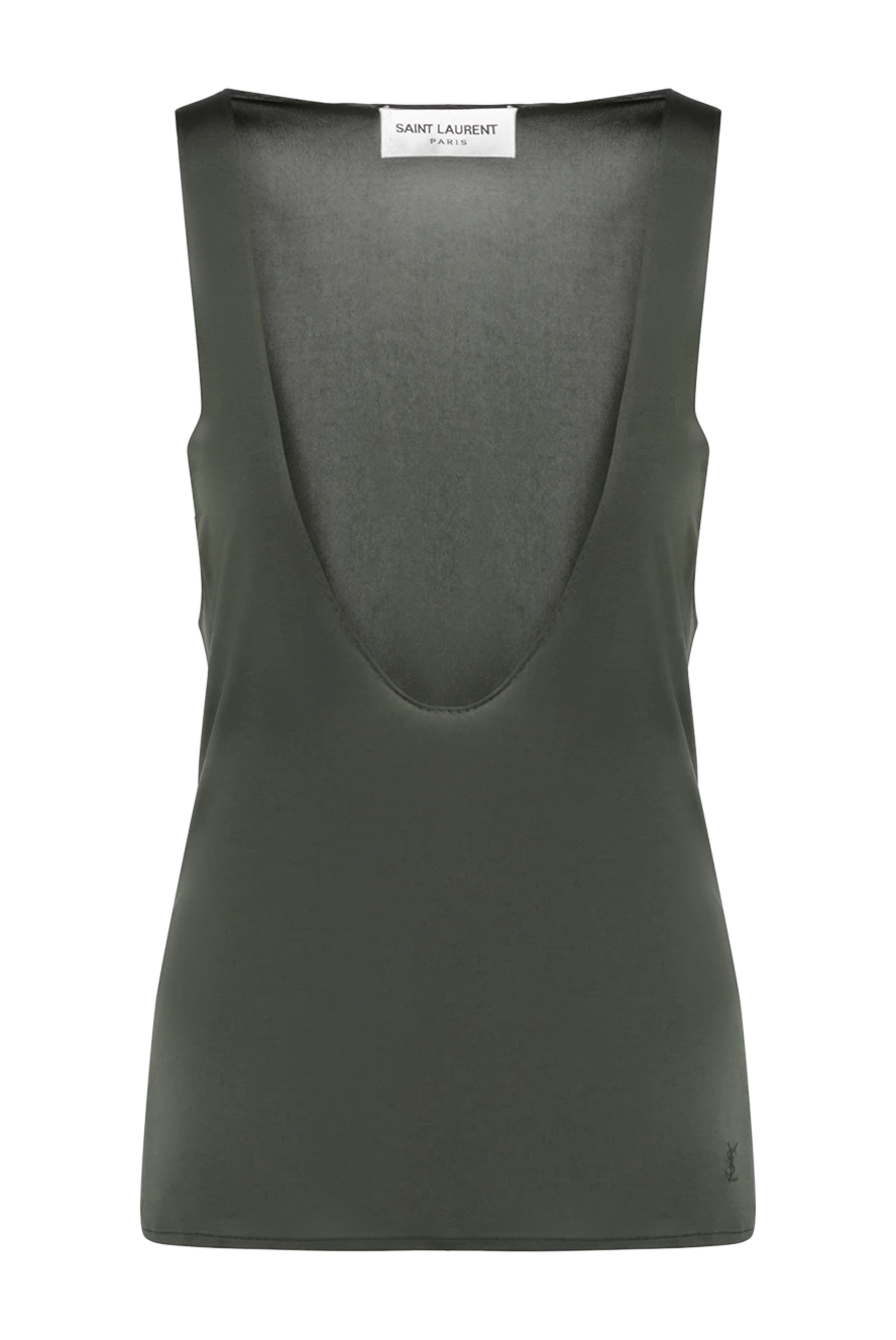 Saint Laurent women's top green with a neckline 180513 - photo 1