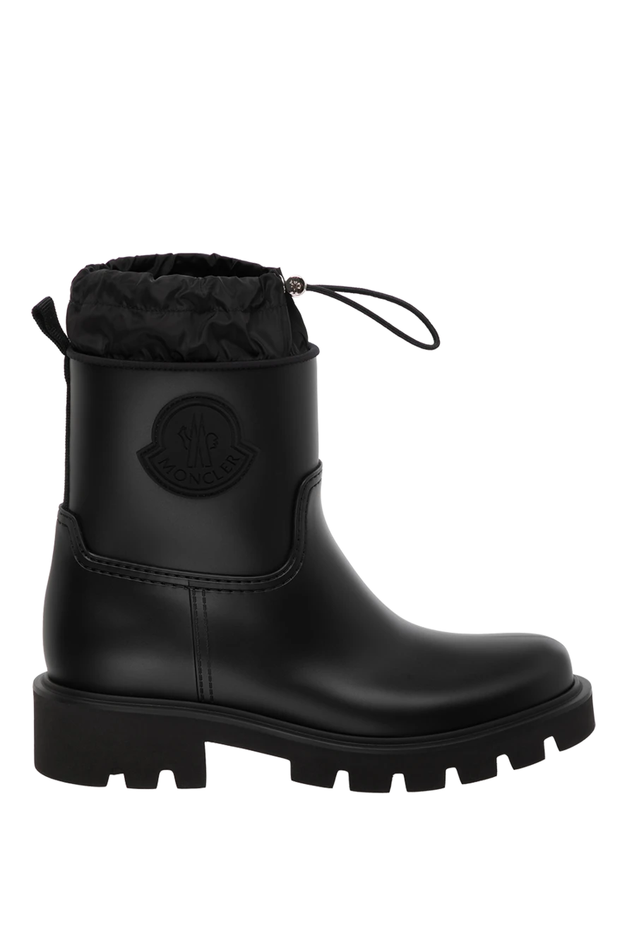 Moncler черевики жіночі гумові чорні на рельєфній підошві 180582 - фото 1