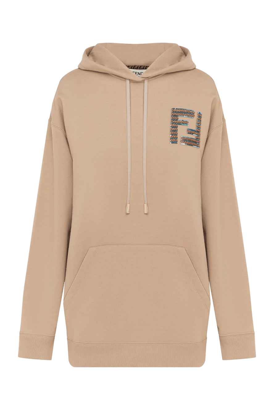 Fendi hoodie for women beige with logo 180633 - photo 1