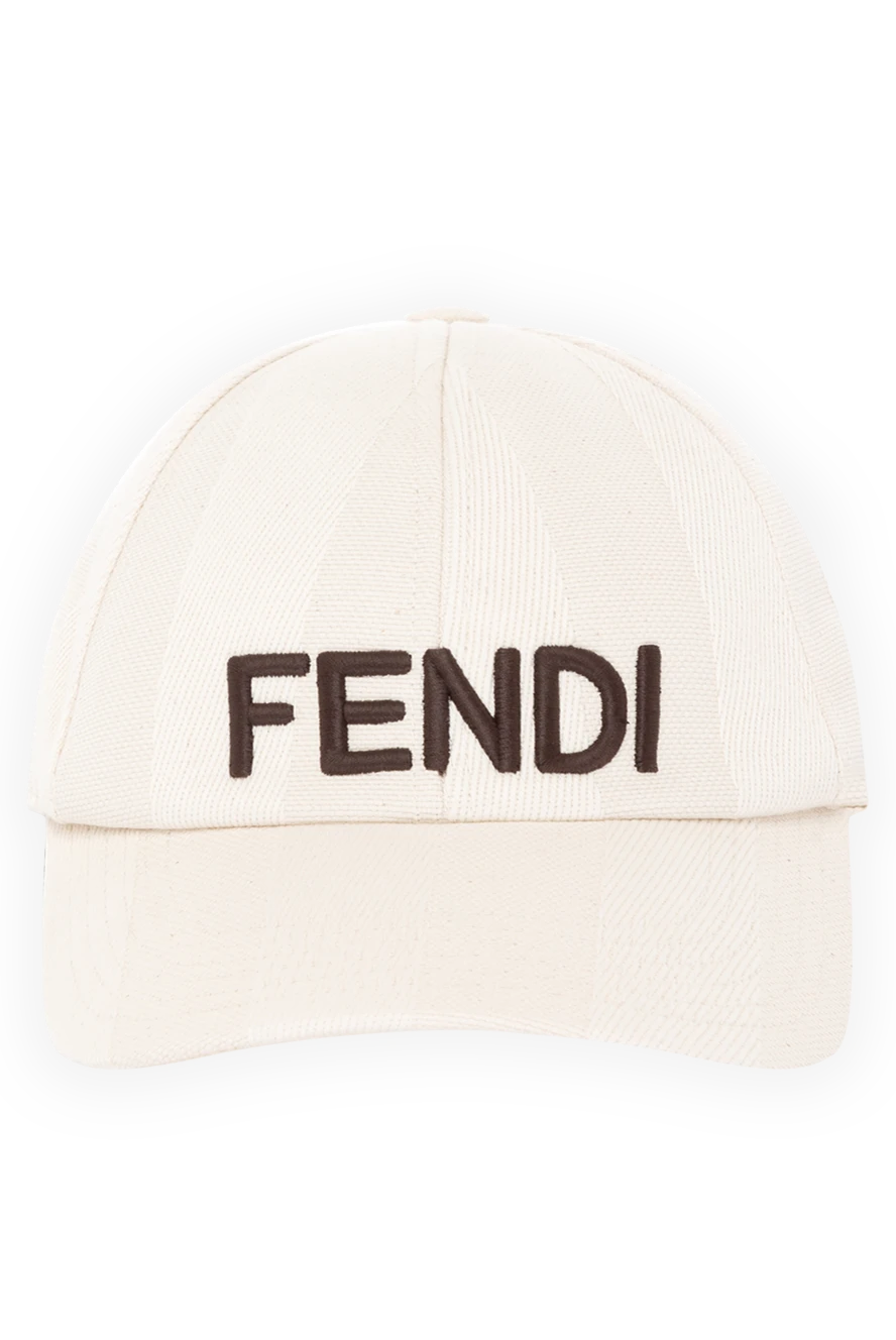 Fendi кепка жіноча бежева з бавовни 180637 - фото 1