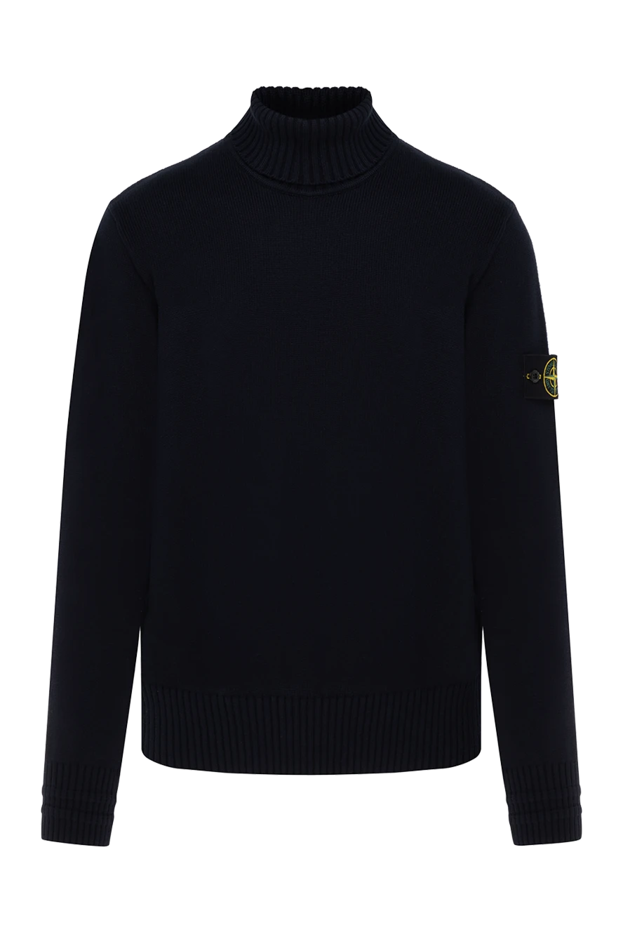 Stone Island гольф чоловічий чорний з логотипом 185385 - фото 1