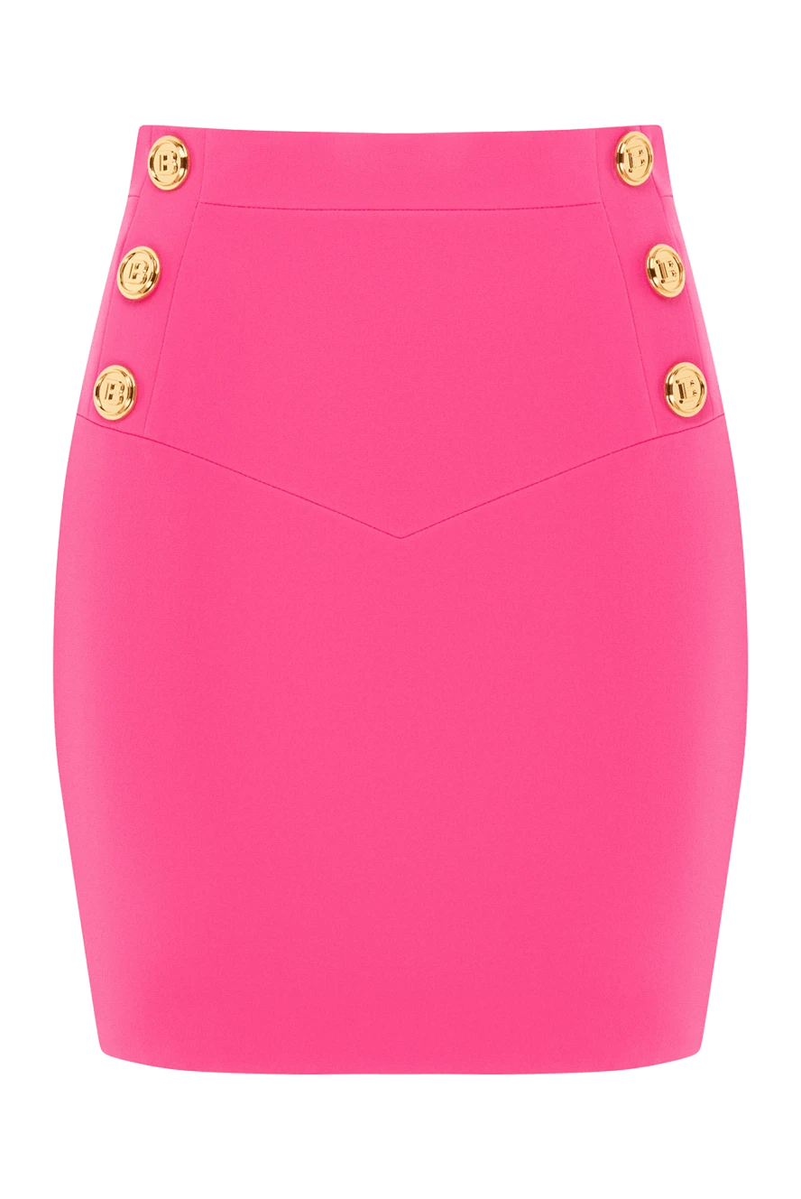 Balmain pink mini skirt with decorative buttons 185495 - photo 1