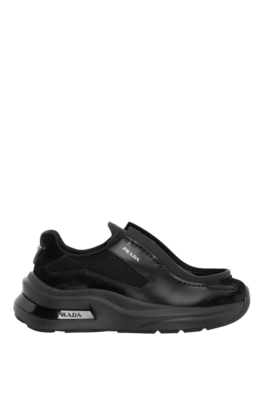 Prada кроссовки systeme из матовой кожи с деталями из ткани bike 185651 - фото 1