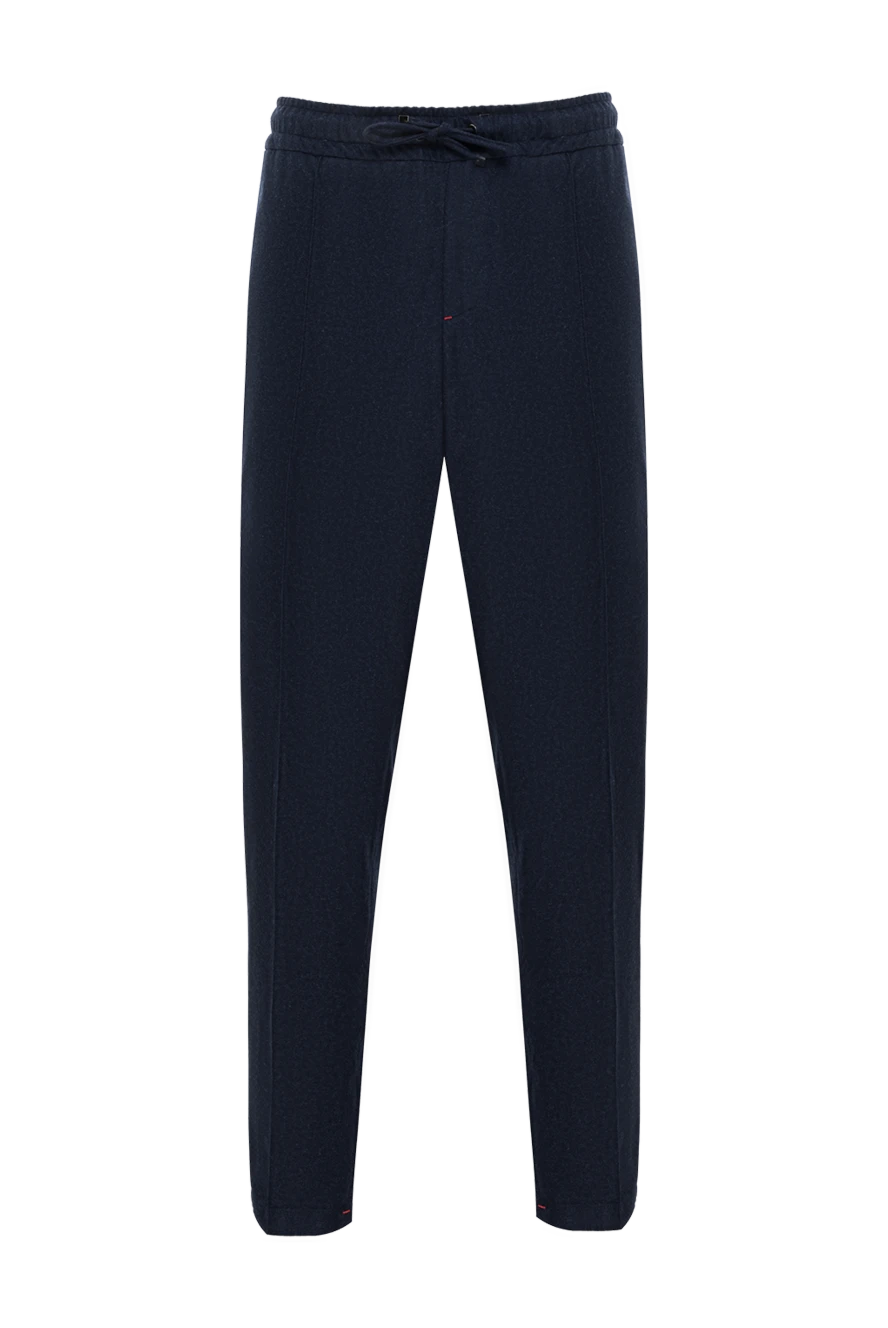 Isaia синие брюки drawstring на завязках мужские шерстяные 185665 - фото 1