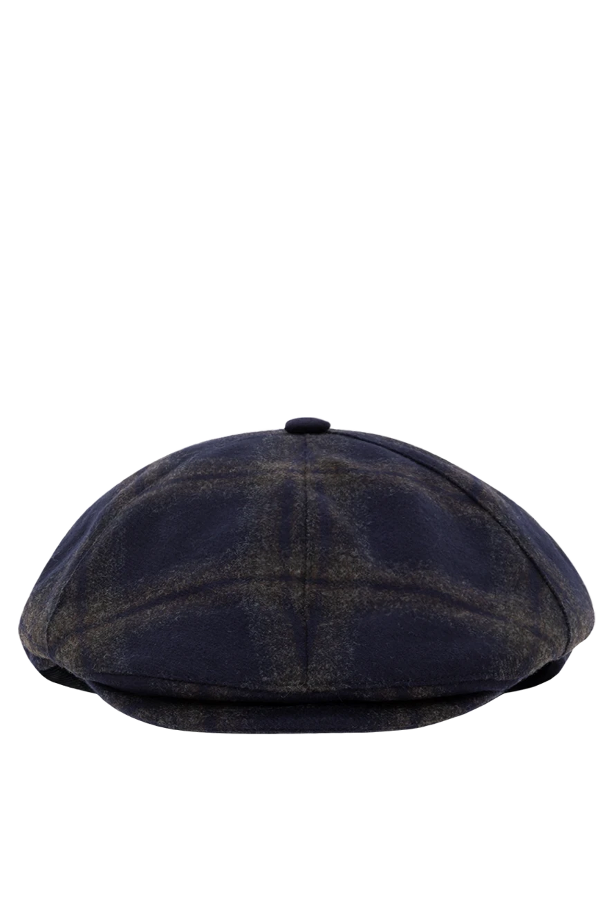 Kiton men's blue checkered wool cap 185701 - photo 1