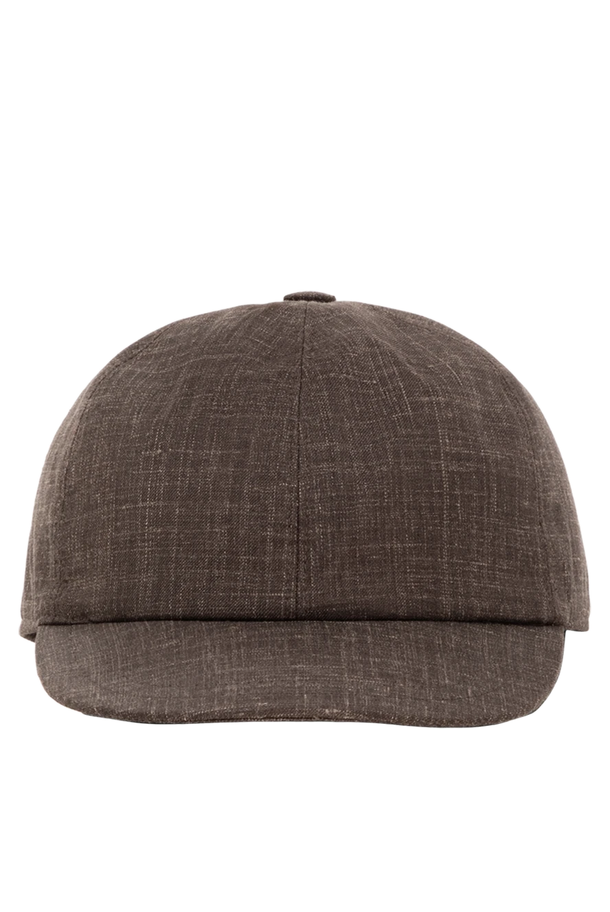 Kiton baseball cap with cashmere silk visor, brown for men 185703 - photo 1