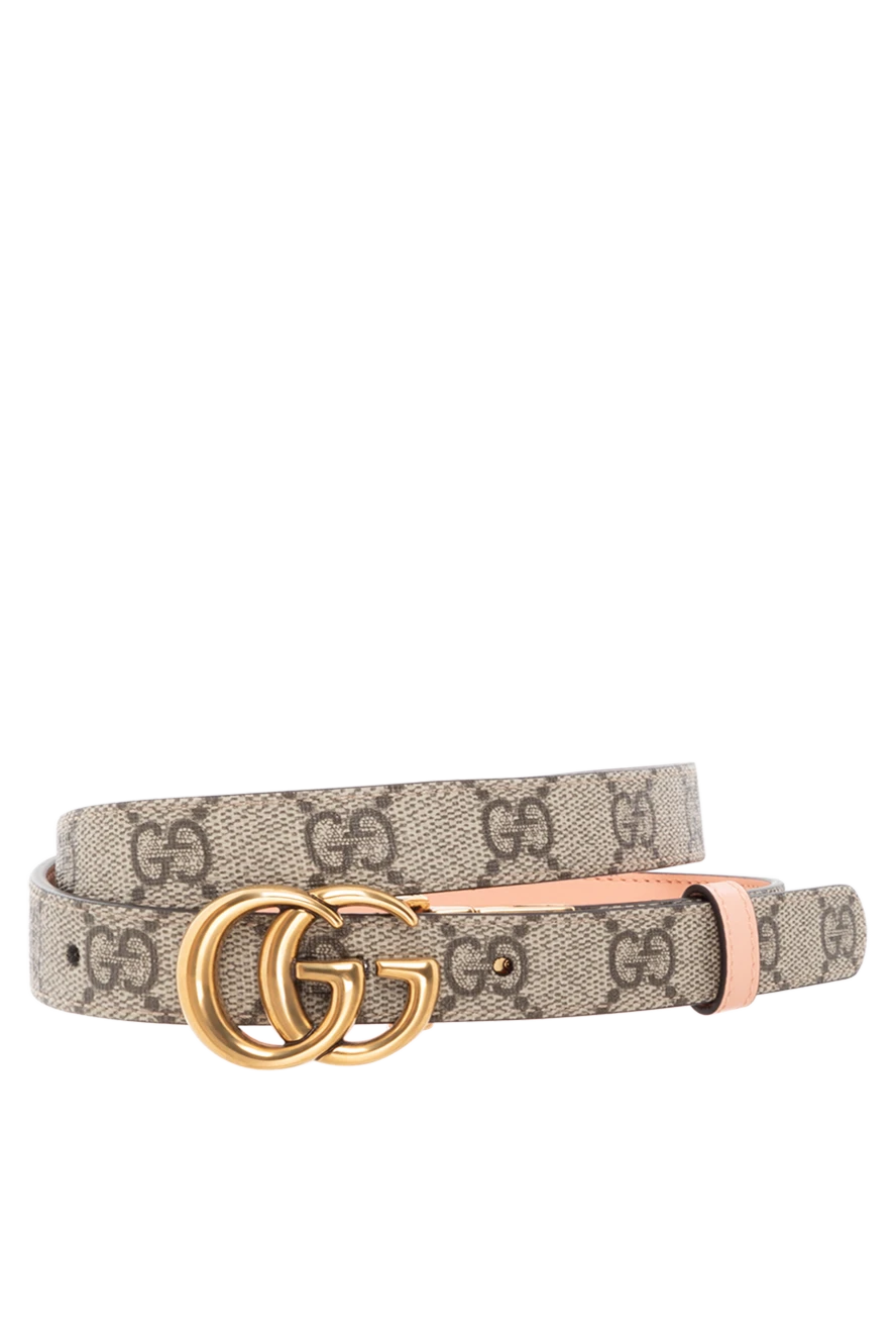 Gucci двухсторонний узкий ремень gg marmont из натуральной кожи 186286 - фото 1