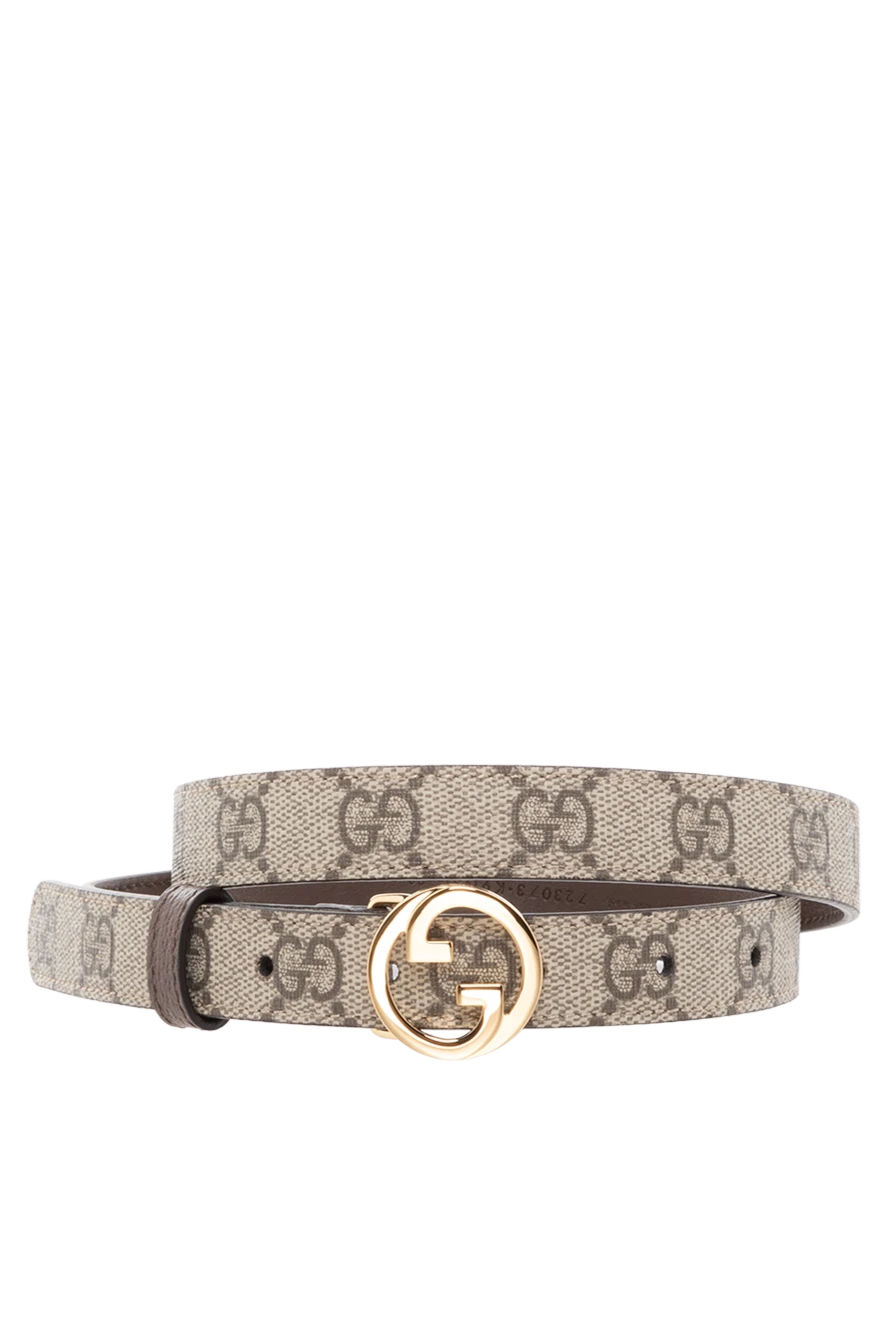 Gucci узкий ремень gg из натуральной кожи коричневый 186298 - фото 1