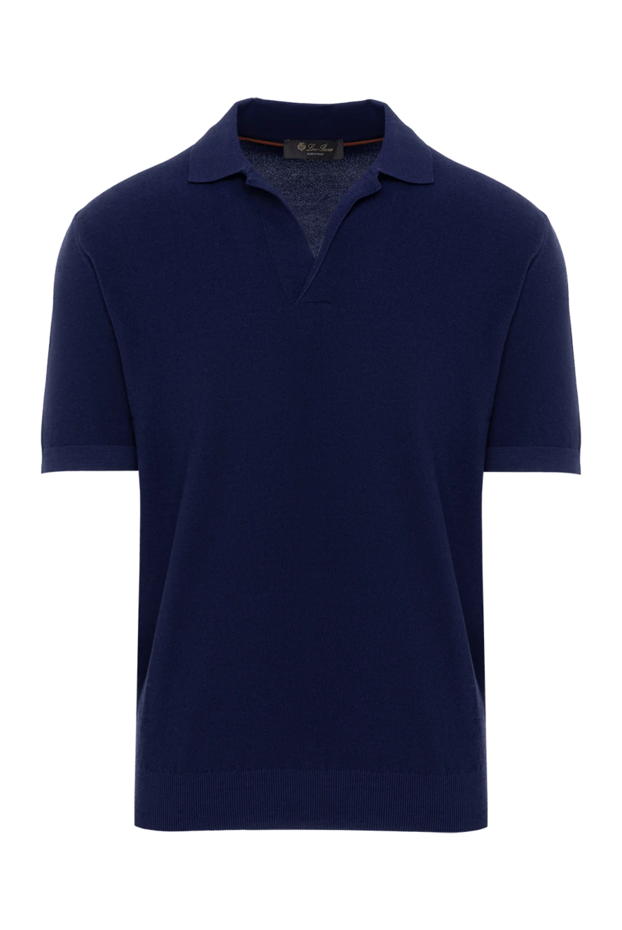 Loro Piana сорочка поло без гудзиків у стилі ампір синя 186349 - фото 1