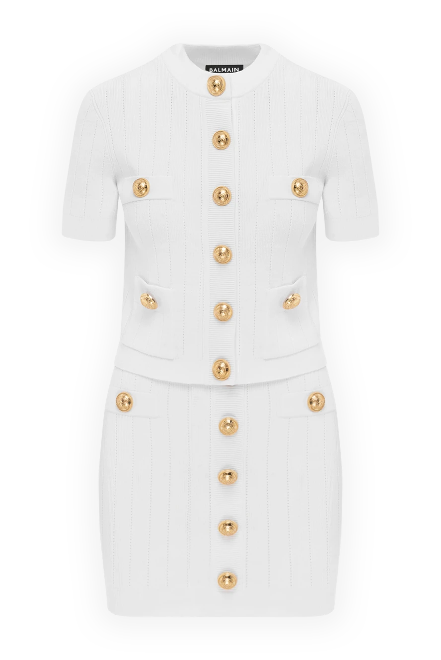 Balmain white knitted suit with skirt 186453 - photo 1
