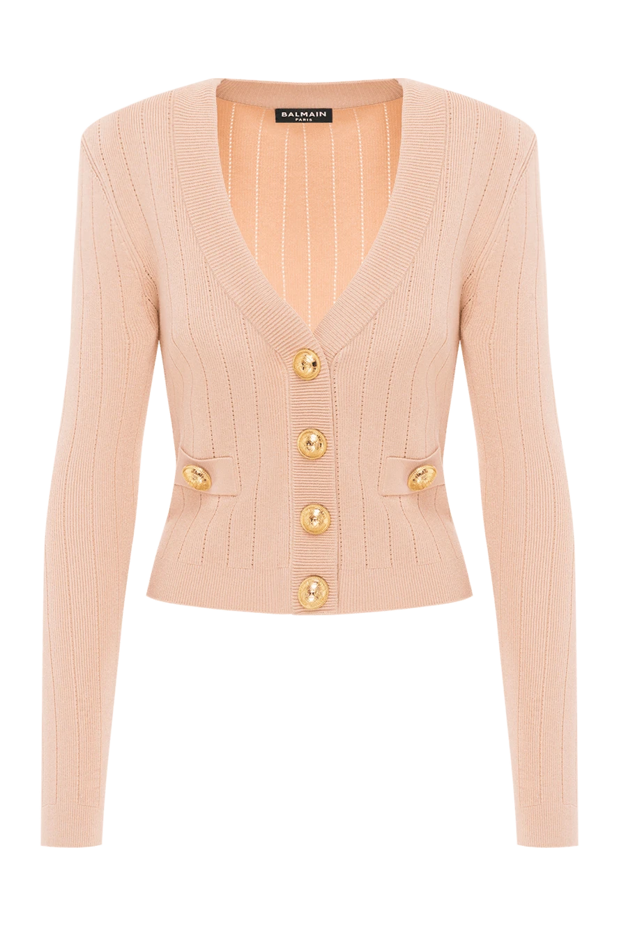 Balmain cropped knitted cardigan orange for women 186456 - photo 1