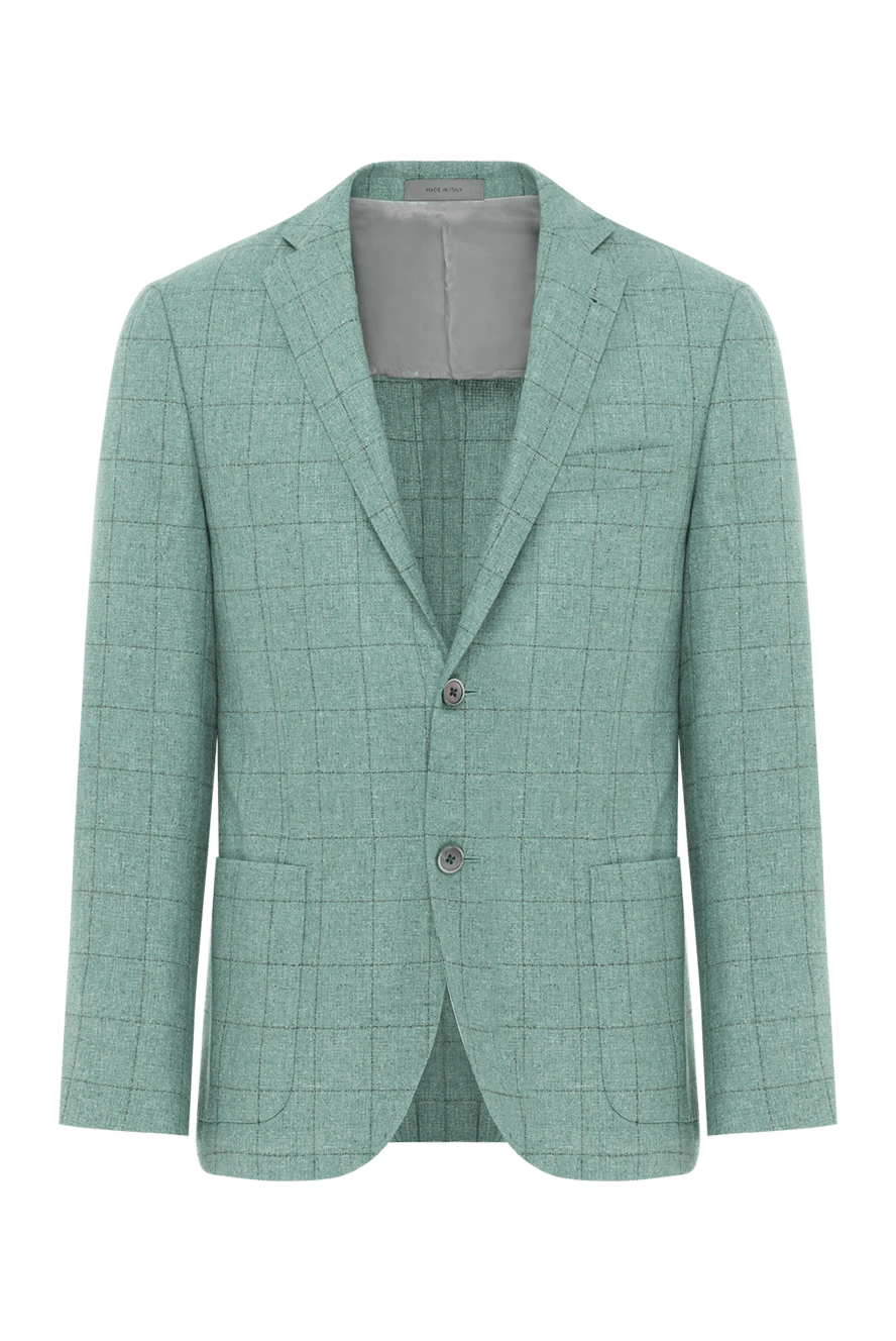 Corneliani men's green checkered silk jacket 186541 - photo 1