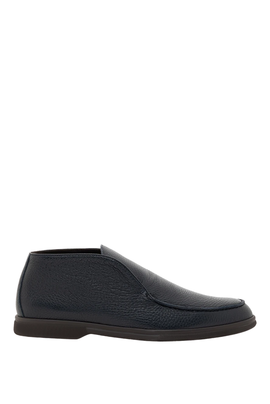 Corneliani men's blue loafers made of grain leather 186575 - photo 1