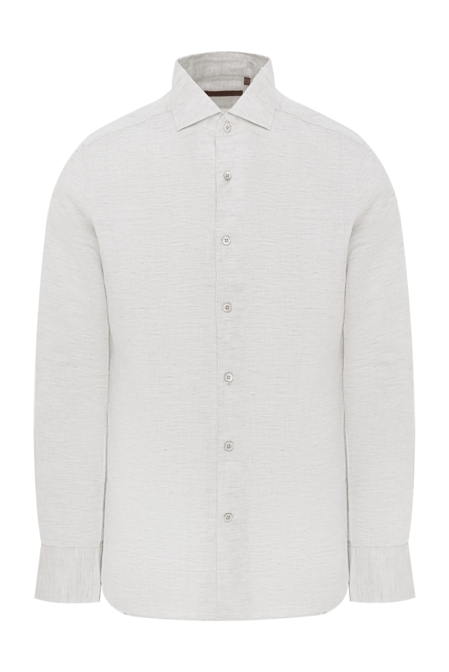 Corneliani біла сорочка casual з бавовни та льону 186585 - фото 1